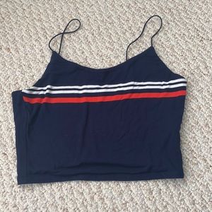 Navy striped tank top